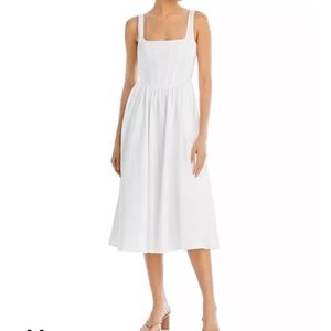 Wayf White Corset Midi Dress